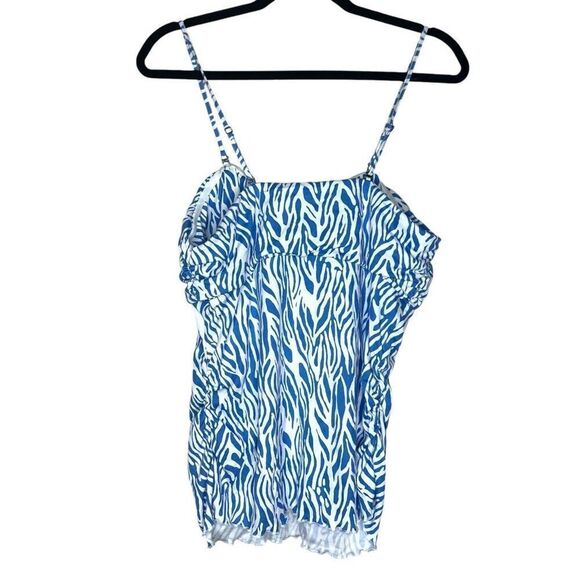 NEW Diane Von Furstenburg x Target Sea Twig Blue and White Tube Top XL - Picture 12 of 12